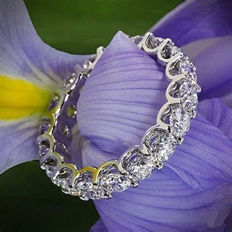 3 6ctw Moissanite Full Eternity Band 18k White Gold Etsy Canada