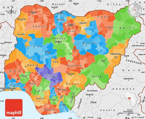 Political Simple Map Of Nigeria Single Color Outside Borders And Labels