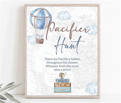 Hot Air Balloon Baby Shower Games And Activities Boy Baby Shower Adventure Awaits Baby Shower