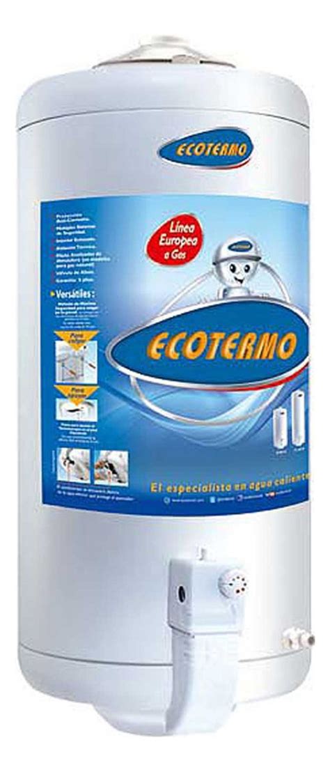 Termotanque A Gas Natural Ecotermo Conexi N Superior Lts Color Blanco