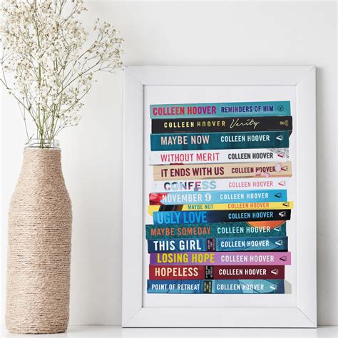 Book Spine Art: Colleen Hoover-inspired Digital Print for Easy Printing ...