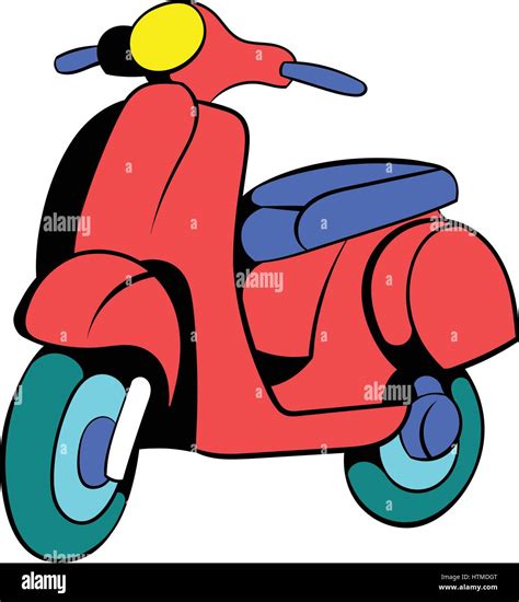 Red Scooter Icon Cartoon Stock Vector Image Art Alamy