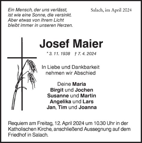 Traueranzeigen Von Josef Maier S Dwest Presse Trauer