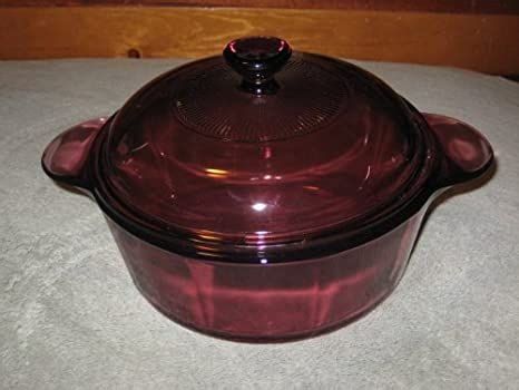 Vintage Corning Visions Vision Visionware Cranberry 1 1 2 Quart