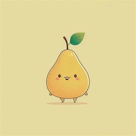 Premium Photo Kawaii Pear Funny Vegetables Cartoon Character Vector