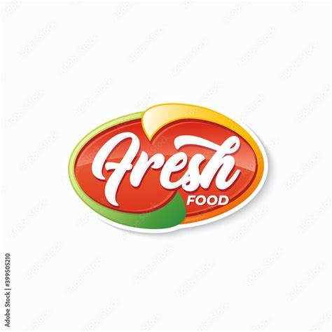 Fresh food typography logo template Stock Vector | Adobe Stock