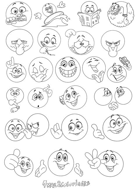 Coloriage Divers Smiley Page Imprimer