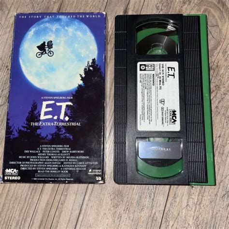 E T ET THE Extra Terrestrial VHS 1982 Rare Green And Black Tape