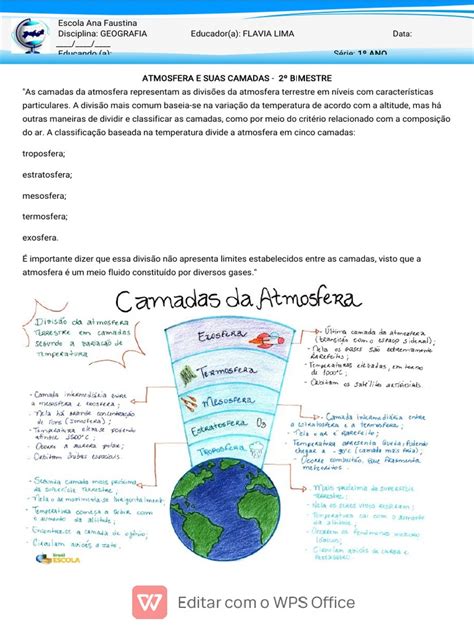 A Atmosfera E Suas Camadas 2º Bimestre 1° Ano Abcd 2023 1 Pdf