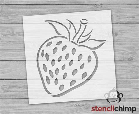 Strawberry Stencil For Garden Sign Strawberry Outline Fruit Stencil