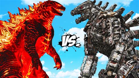 Godzilla Fire Vs Mechagodzilla Monster Battle Youtube