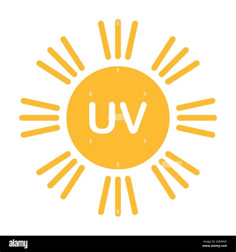 UV radiation icon vector solar ultraviolet light symbol for graphic ...