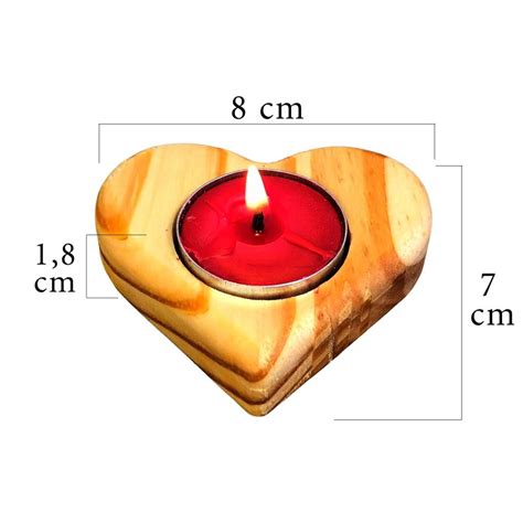 Kit Porta Velas Formato Coração Rechaud 5 Unidades Elo7