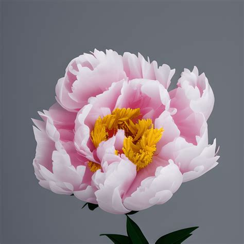 1 Pink Peony On White Background Creative Fabrica