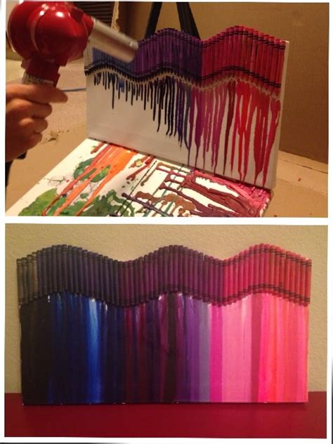Crayon Melting Art Project I Created This With A Friend By Hot Gluing The Crayons Onto The