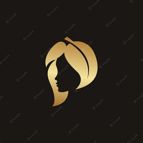 Premium Vector Girl Logo Design On Black Background