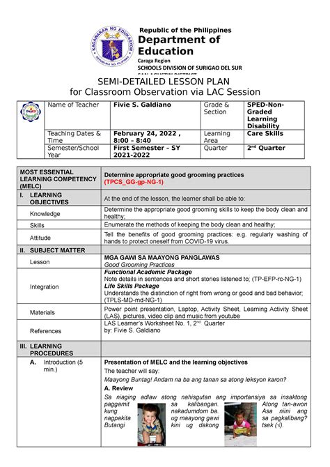 Detailed Lesson Plan Format Deped 2024 Printable Templates