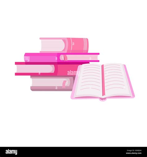 Books pink. Open book . Vector illustration design Stock Vector Image ...