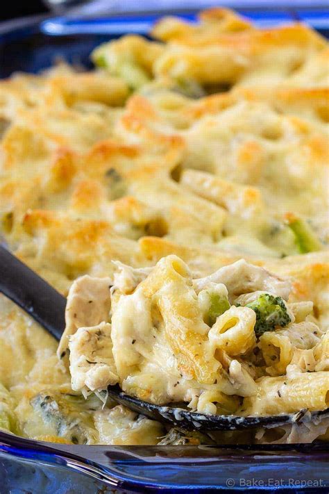 Chicken Broccoli Alfredo Penne Bake Eat Repeat