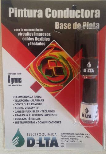 Pintura Conductora Delta Base Plata 6g Circuitos Flex Componentes Merlo