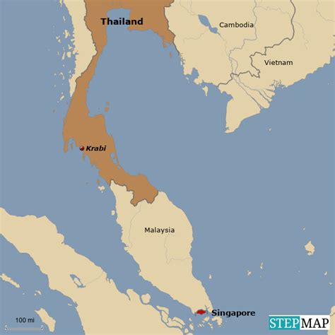 StepMap - Expanded Krabi, Thailand map - Landkarte für Thailand