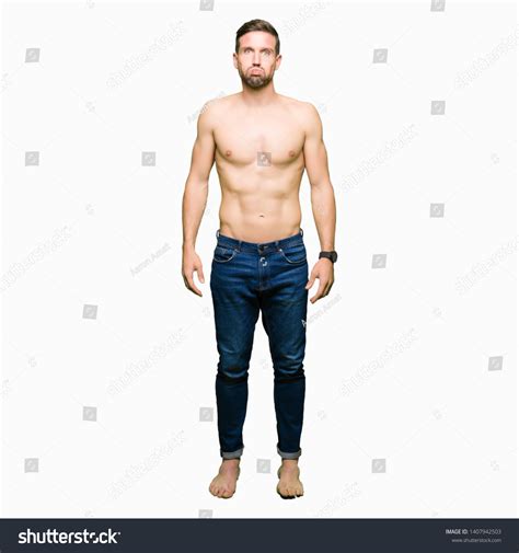Handsome Shirtless Man Showing Nude Chest Stock Photo Shutterstock