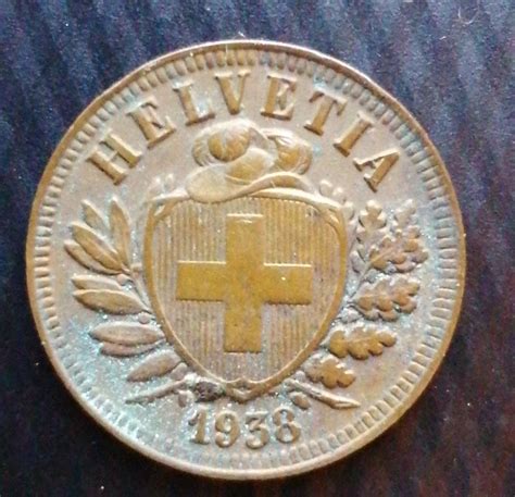 2 Rappen 1938 Confederation 1850 1974 2 Rappen Switzerland