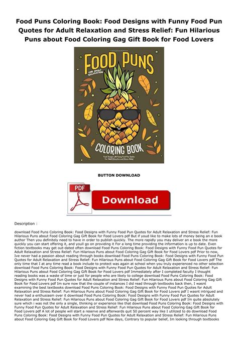 Pdf Food Puns Coloring Book Food Designs With Funny Food Pun Quotes