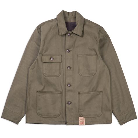 Куртка Naked and Famous Chore Coat Army HBT 10 2 Oz Olive Drab