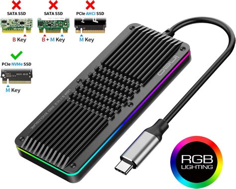 ineo Boîtier Externe M 2 PCIe NVMe USB C 3 1 Gen 2 Type C Gaming Style