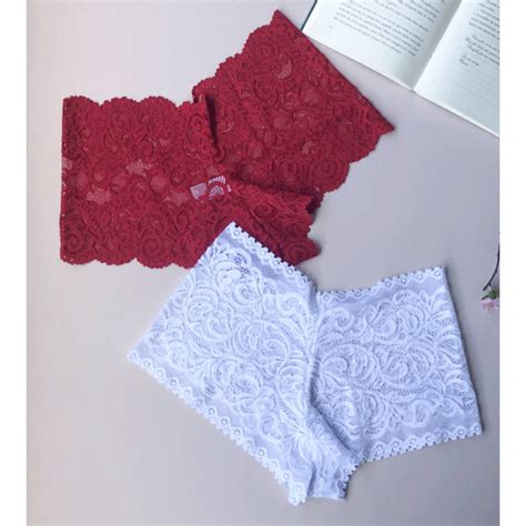 Kit 5 Calcinhas Caleçon Lingerie Tanga Shortinho Renda Feminino
