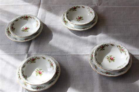 Moss Rose pink roses china Johann Haviland Traditions fruit bowls bread ...