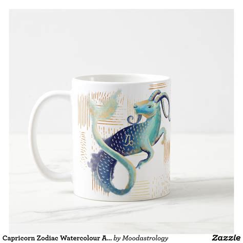 Capricorn Zodiac Watercolour Artistry Print Mug Capricorn Art