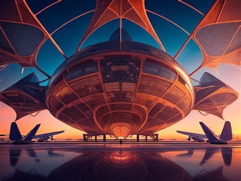 Premium AI Image | retrofuturism concept art spaceships