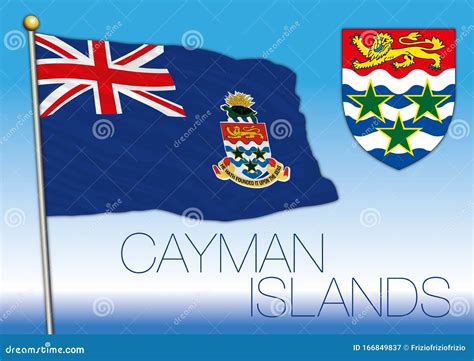 Cayman Islands Official National Flag and Coat of Arms, Caribbean Stock ...