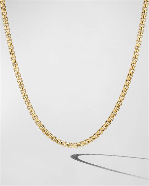 David Yurman Men S Box Chain Bracelet In K Gold Mm Neiman Marcus