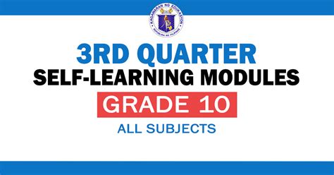 Grade Rd Quarter Self Learning Modules All Subjects Deped Click