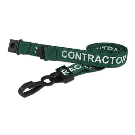 Recycled Breakaway Lanyard Contractor Printed Mm Width Green