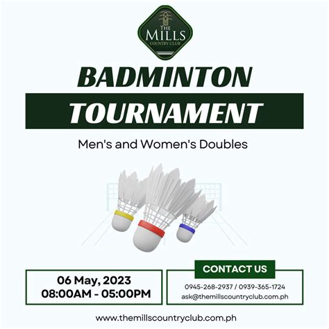 Badminton Tournament | The Mills Country Club