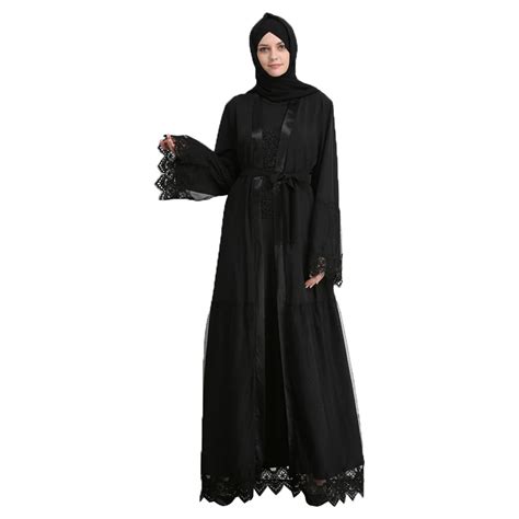 Babalet Womens Elegant Modest Muslim Islamic Arab Clothing Lace Hem