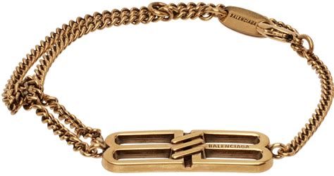 Gold Bb Icon Bracelet By Balenciaga On Sale