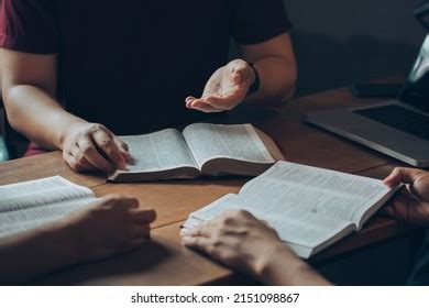 Christian Bible Study Concepts Christian Friends Stock Photo