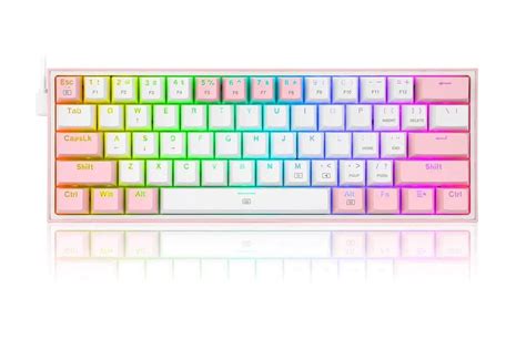 REDRAGON FIZZ RAINBOW K617 RGB mehanička tipkovnica bijelo/roza, RED ...