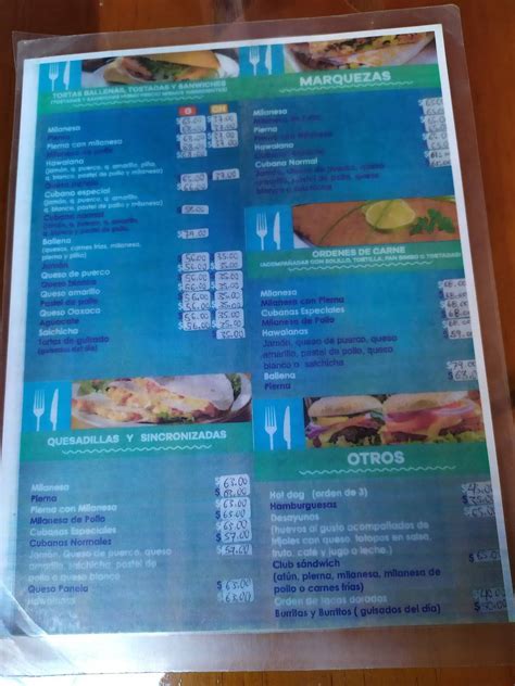 Carta Del Restaurante Tortas Y Jugos El Mar Morelia