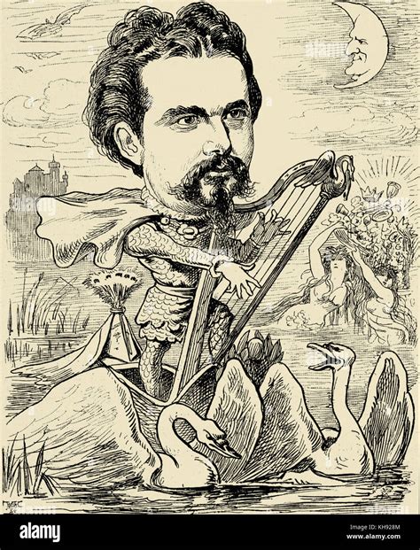 Ludwig II Of Bavaria Lohengrin King Caricature Published In Der