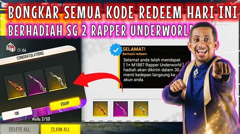 Kode Redeem Ff Hari Ini Berhadiah Sg Rapper Underworld Kode