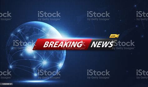 Breaking News Template Title With Shadow On World Map Background For