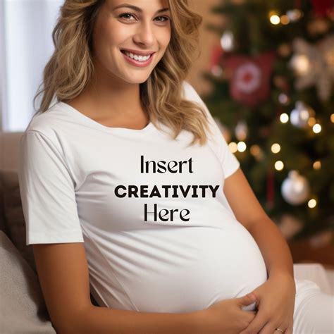 Gildan 64000 Pregnant Mockup Pregnancy Mockup White Shirt Mock Etsy