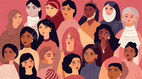 Collage With Many Women Of Different Ethnicities Is Shown Background