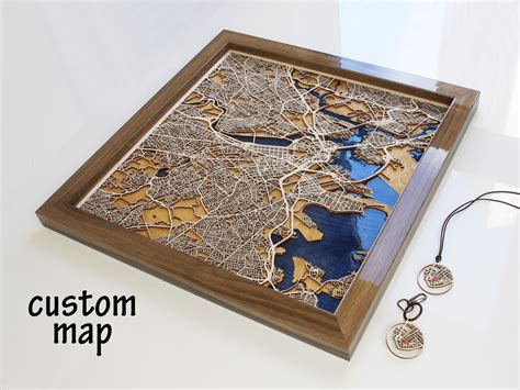 CUSTOM Wooden City Map Wood And Epoxy Map Where We Met Map Etsy